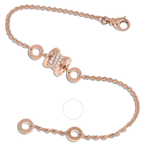 B.Zero1 18K Pink Gold Diamond Pave Bracelet 350897