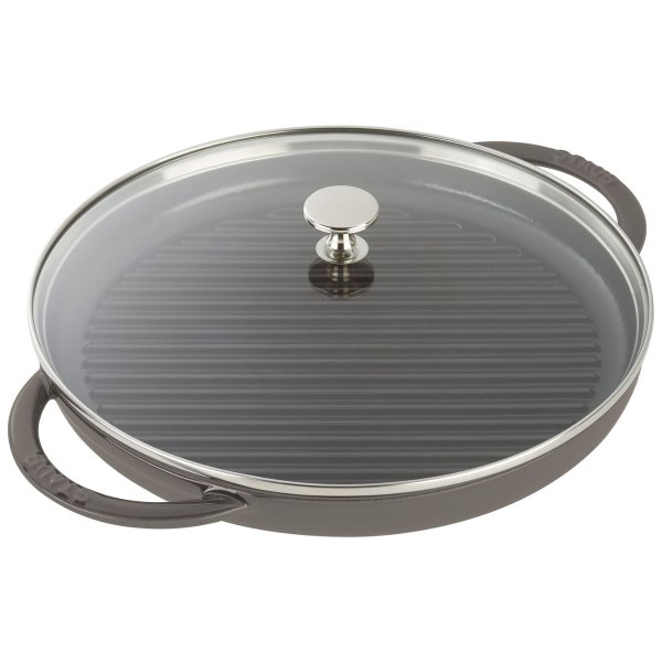Cast Iron 12-inch Round Steam Grill - Graphite Grey