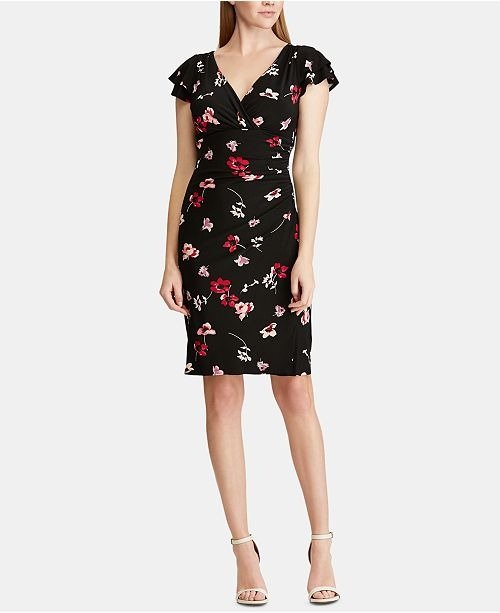Floral Ruched Jersey Dress
