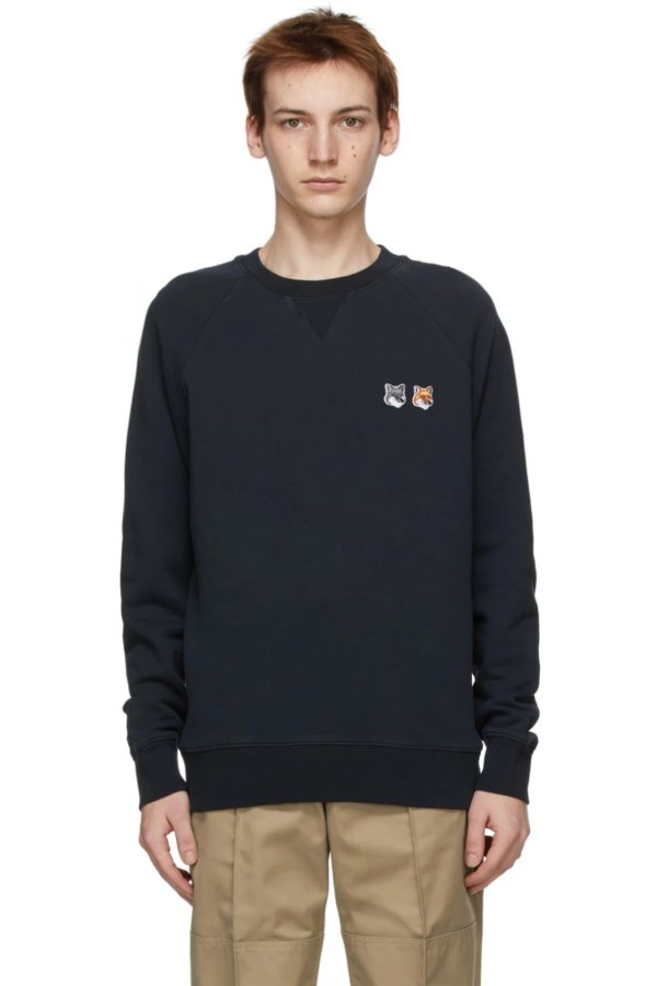 Black Double Fox Head Classic Sweatshirt