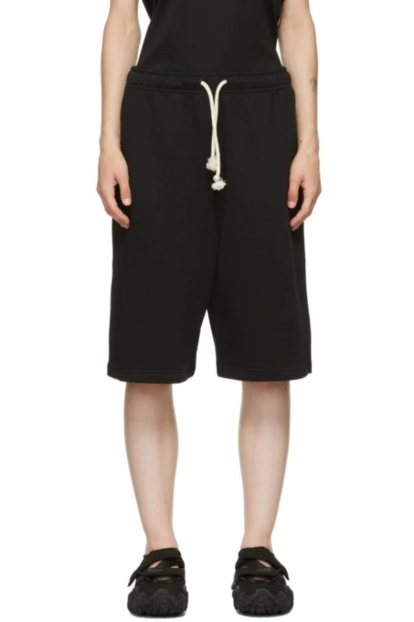 Black French Terry Shorts