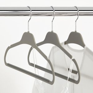 Grey Non-Slip Rubberized Suit Hangers Case of 40 Pkg/40