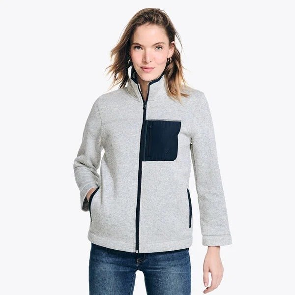 sweater fleece zip-up jacket