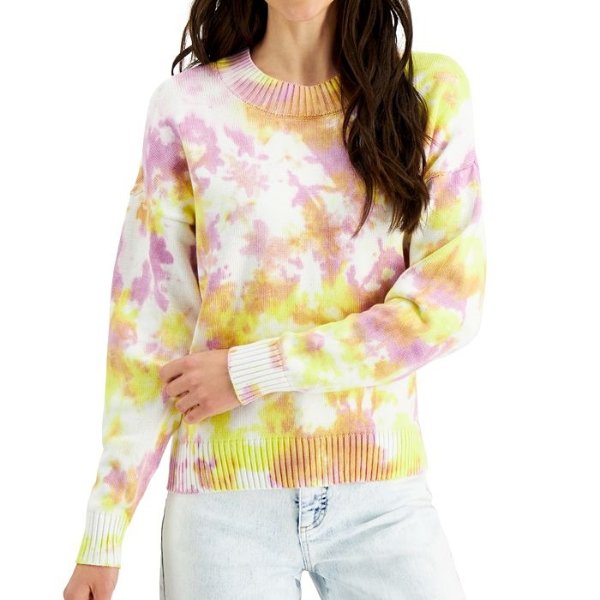Petite Cotton Tie-Dyed Sweater, Created for Macy's