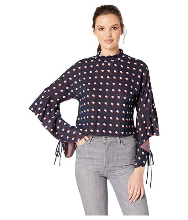 Cropped Frill Sleeve Sweatshirt at 6pm