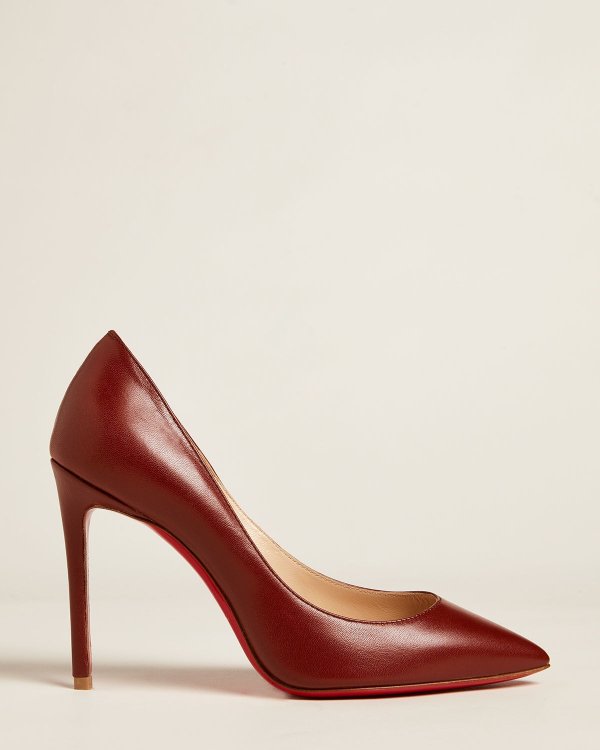 Rust Pigalle Pointed Toe Leather Pumps