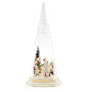 Lenox 可爱圣诞雪人玻璃装饰摆件 12.8" 节前送达