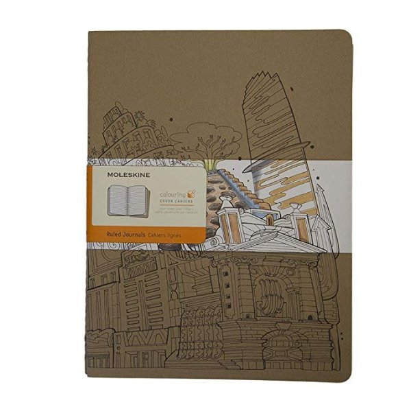 Coloring Cover Cahier, Extra Large, Ruled, Kraft Brown, Soft Cover (8055002851640)