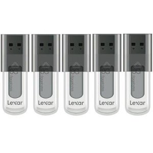 Lexar 8 GB JumpDrive High Speed USB Flash Drive (Black) 5-Pack (40 GB Total)