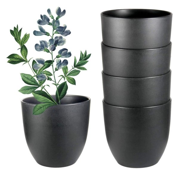 EHWINE 6.3 Inch Plant Pots Indoor, 5 Pack