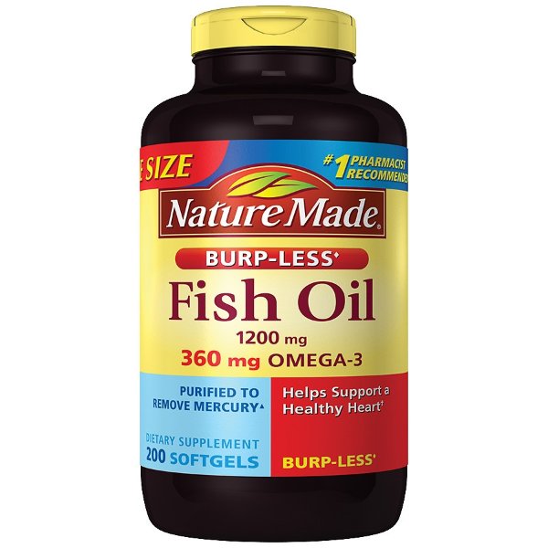 Fish Oil 1200 mg Dietary Supplement Liquid Softgels