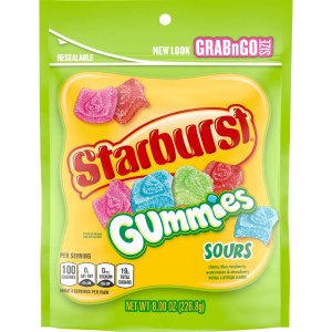 STARBURST Sours Gummies Candy, Grab N Go Size, 8 oz Bag (Pack of 8)