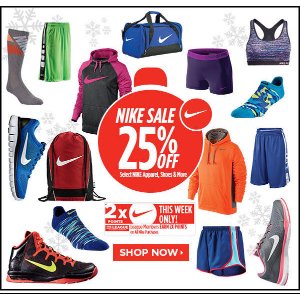 Sports Authority 精选Nike运动服饰、运动鞋等促销