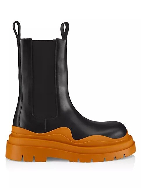 Contrast-Sole Leather Tire Boots 烟筒靴$580.00 超值好货| 北美省钱快报