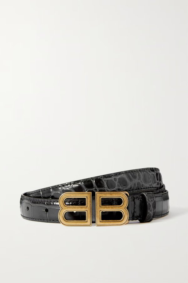 BB Hourglass croc-effect leather belt
