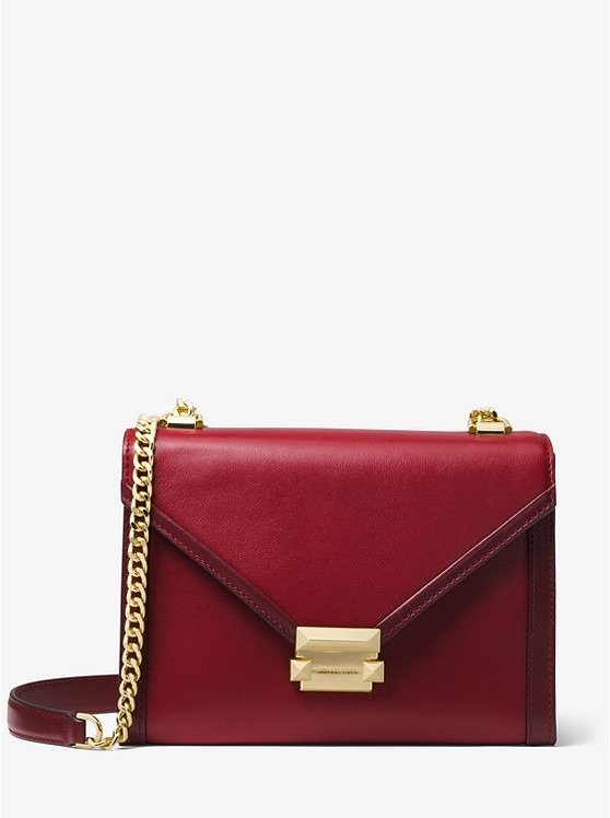 Whitney Large Two-Tone Leather Convertible Shoulder Bag