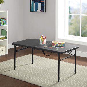 Mainstays 40" Plastic Adjustable Height Fold-in-Half Folding Table