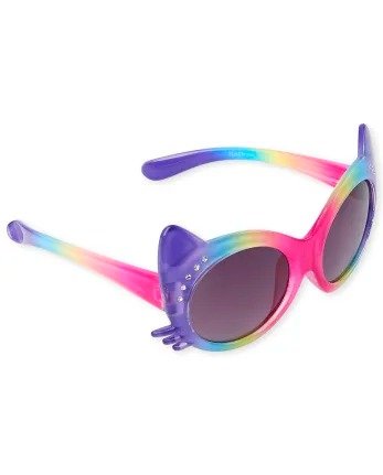 Toddler Girls Rainbow Ombre Cat Sunglasses