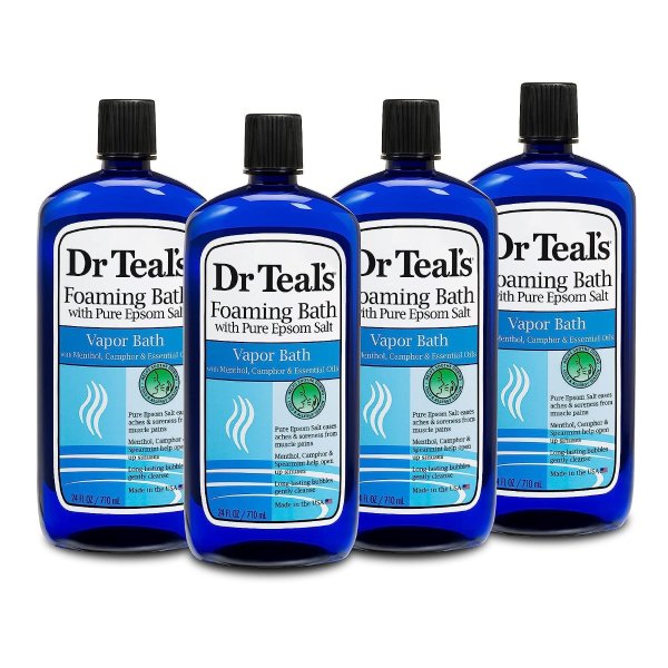 Dr Teal's 泡泡浴盐4瓶装热卖 低至1.2折 缓解疲劳