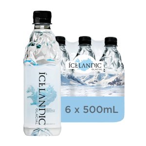Icelandic Glacial Natural Spring Alkaline Water, 500 mL (6 Count)