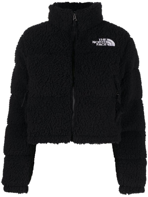 embroidered-logo fleece jacket