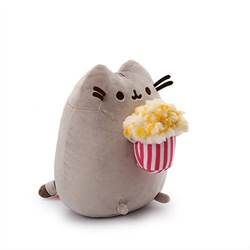Pusheen Snackables Popcorn Cat Plush Stuffed Animal, Gray, 9.5"