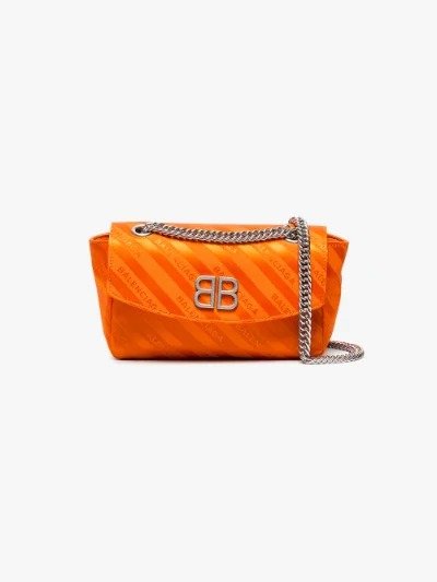 Orange Palladium Small Satin Shoulder Bag