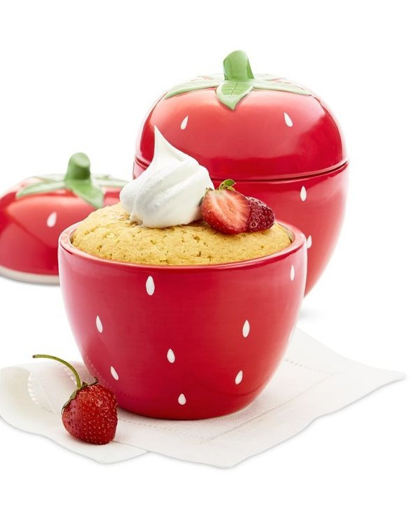 2-Pc. Set Stoneware Strawberry Cocottes, Created for Macys