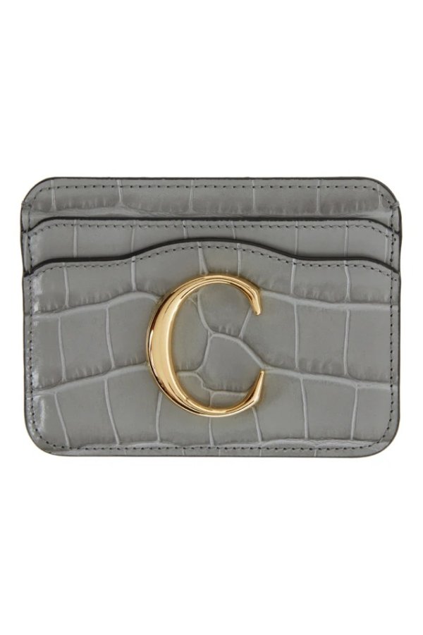 Grey Croc 'Chloe C' Card Holder
