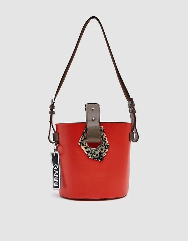 Medium Leather Bucket Bag in RedMedium Leather Bucket Bag in Red