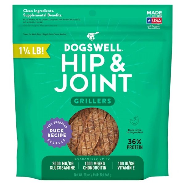 Hip & Joint Grillers Grain-Free Duck Recipe for Dogs, 20 oz. | Petco