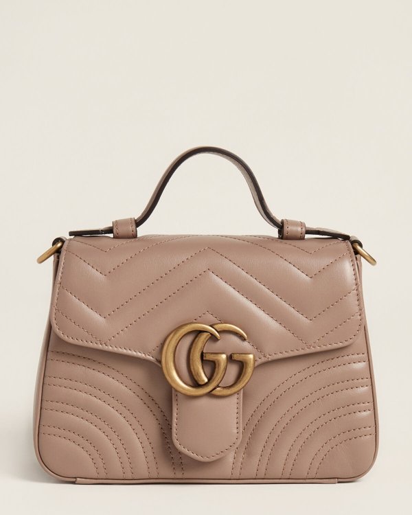 Dusty Pink GG Marmont Mini Top Handle Bag