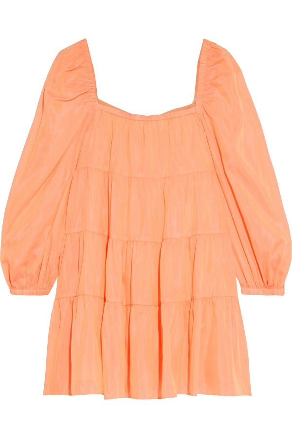 Rowen tiered cotton and silk-blend voile mini dress