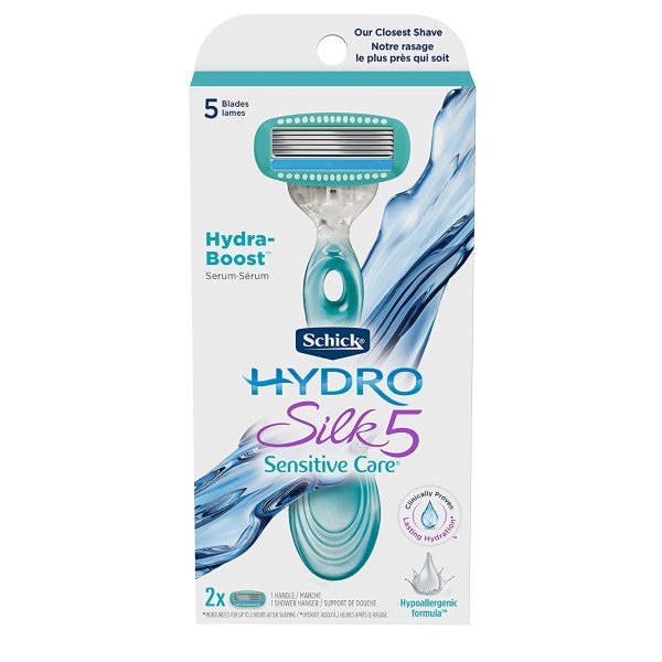 Hydro Silk Sensitive Skin Razor for Women with 2 Moisturizing Razor Blade Refills