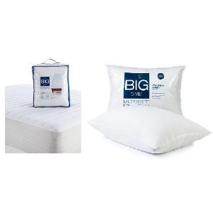 The Big One Microfiber Deep-Pocket Mattress Pad (Queen) + The Big One Microfiber Pillow