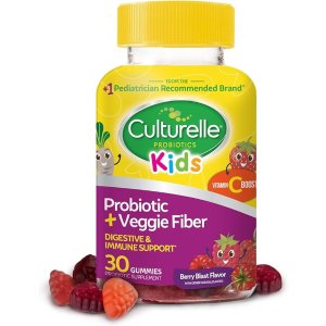 culturelleKids Daily Probiotic Gummies | Prebiotic + Probiotic | from The #1 Pediatrician Recommended Brand | Works Naturally to Help Maintain a Healthy Tummy |Gluten Free | Berry Flavor | 30 CT
