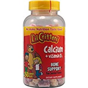Lil Critters 钙片+维生素D3软糖 150粒