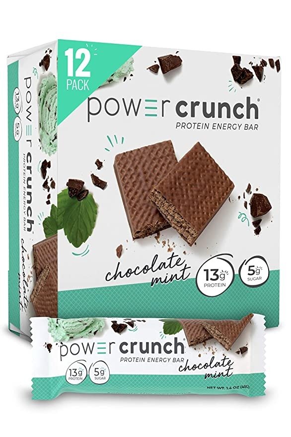 Power Crunch 巧克力薄荷高蛋白能量棒 1.4oz 12支