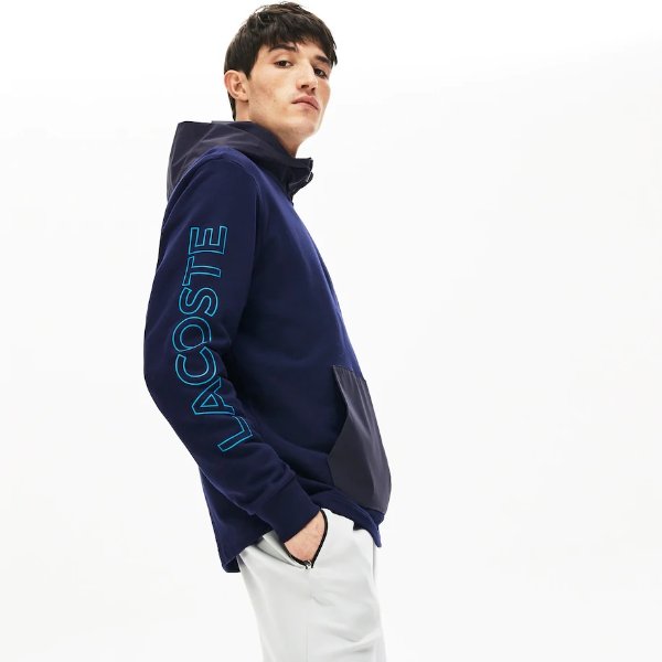 Men's Hooded Color-Block Zip Up Sweatshirt