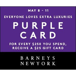 Barneys New York 消费满额送礼品卡(收各种大牌的好机会)