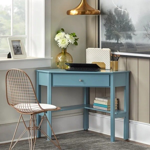 Lincoln Corner Desk - Antique Blue