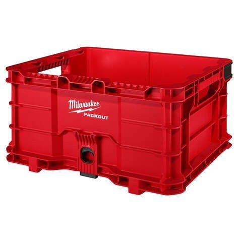 Packout 50 lb Red Crate 9.9 in. H X 18.6 in. W X 15.3 in. D Stackable