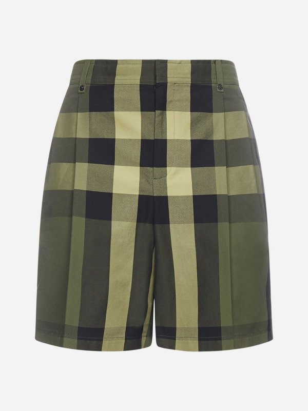 Scott check motif cotton shorts