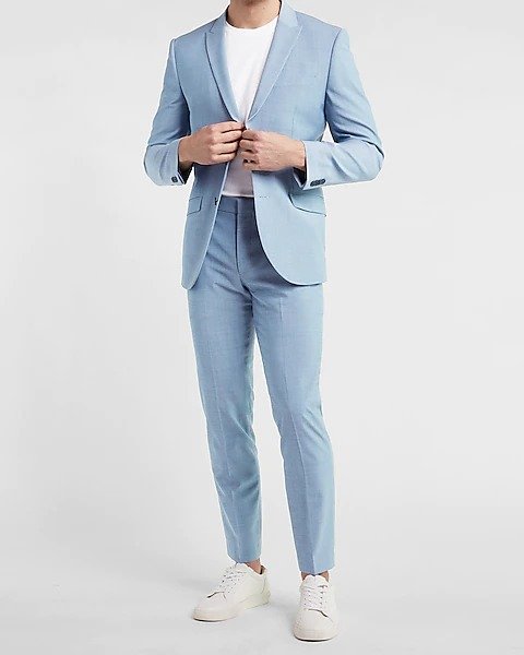 Extra Slim Solid Light Blue Wool-blend Suit