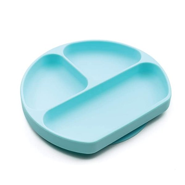 Silicone Grip Dish, Suction Plate, Divided Plate, Baby Toddler Plate, BPA Free, Microwave Dishwasher Safe – Blue