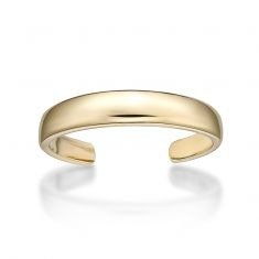 Yellow Gold Toe Ring with Adjustable Band