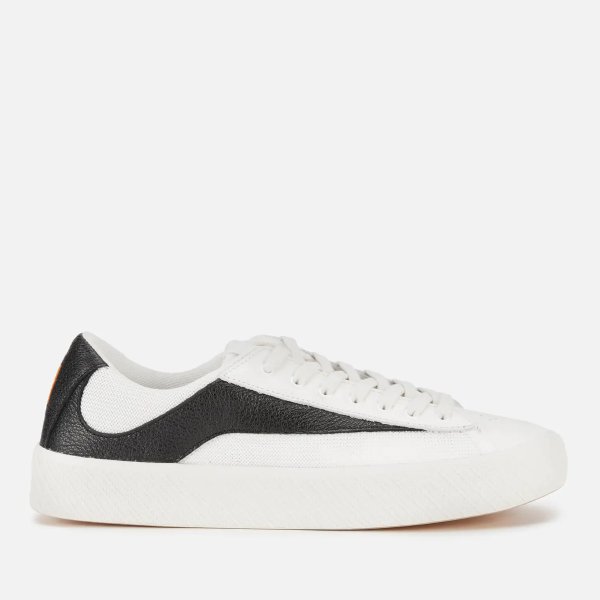 Women's Rodina Canvas/Leather Vulcanised Trainers - White/Black