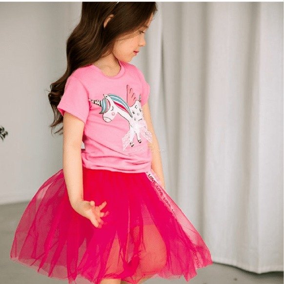Toddler Girl Summer T-Shirt – Pink Unicorn