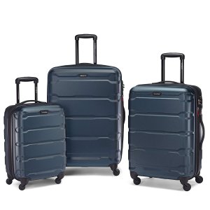 Samsonite Omni PC Hardside Expandable Luggage with Spinner Wheels, Teal, 3-Piece Set (20/24/28)