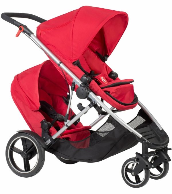 Phil & Teds Voyager Double Stroller - Red